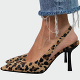 Anna Elegantni Slingback Čevlji z Visokim Petkom
