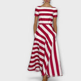Janell - Pruge Maxi Dress