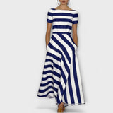Janell - Pruge Maxi Dress