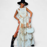 Lottie - Elegantna Maxi Obleka s Čipko Kelly