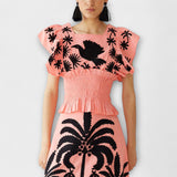 Amy - Elegantna obleka s palmami