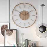 Stilna moderna stenska ura s premerom 30 cm iz akrila in lesa za elegantno dekoracijo dnevne sobe