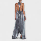 Calliope - Metalne plisirane maxi obleka