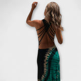 Livia - Maxi obleka z zvezdnim motivom in batik vzorcem