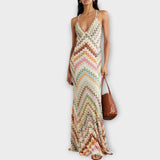 Remi - Maxi obleka z živahnim herringbone vzorom, Missoni