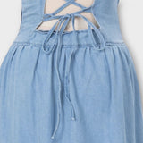 Lux - Denim Modra Obleka Brez Naramnic