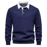 Emil - Elegantna dolga rokava Poloshirt za moške