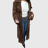 Veronika – Elegant Suede Trench Coat