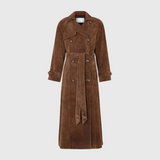 Veronika – Elegant Suede Trench Coat
