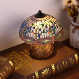 Elegantne lampe iz obarvanega stekla s katedralnimi zmajevimi muharami znotraj