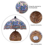 Elegantne lampe iz obarvanega stekla s katedralnimi zmajevimi muharami znotraj
