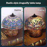 Elegantne lampe iz obarvanega stekla s katedralnimi zmajevimi muharami znotraj