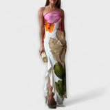 Sapphire - Elegant Maxi Dress with Patchwork Design