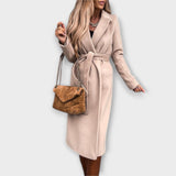Eliza - Elegantni dolg plašč s pasom