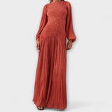 Tjaša - Dolg Rokav Plisiran Oblek