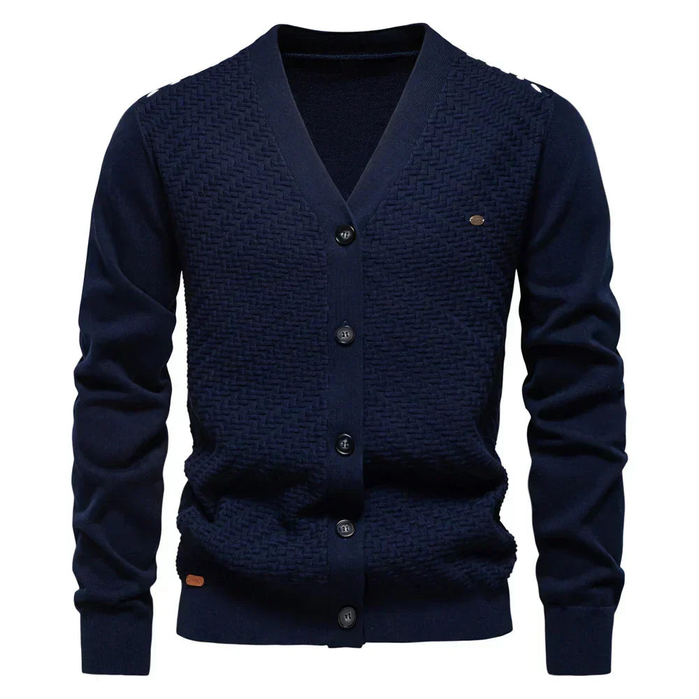 Schneider™ | Moški topel cardigan z V-izrezom