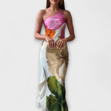 Sapphire - Elegant Maxi Dress with Patchwork Design