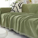 Luksuzni chenille herringbone plašč z elegantnimi resicami