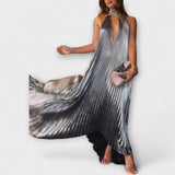 Calliope - Metalne plisirane maxi obleka