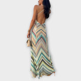Remi - Maxi obleka z živahnim herringbone vzorom, Missoni
