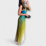 Haven - Elegantna Maxi Oblačila brez Rokavov s Tie-Dye Motivi
