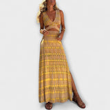 Ella - Eleanor Tie-Dye Obleka z Razporki