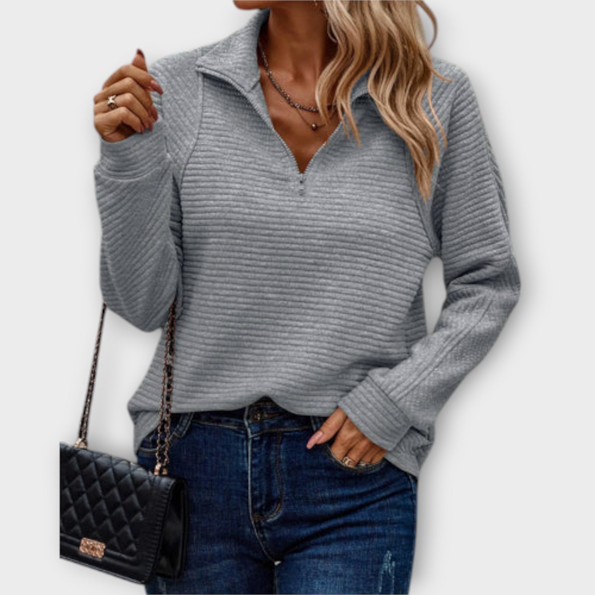 Vilja - Pulover s polo zipom